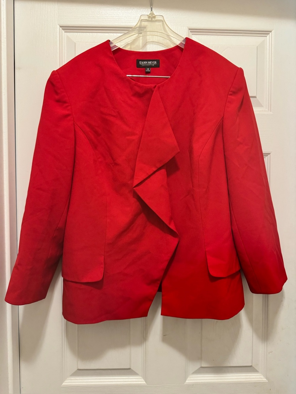 Jones New York Red Ruffle-Accent Blazer